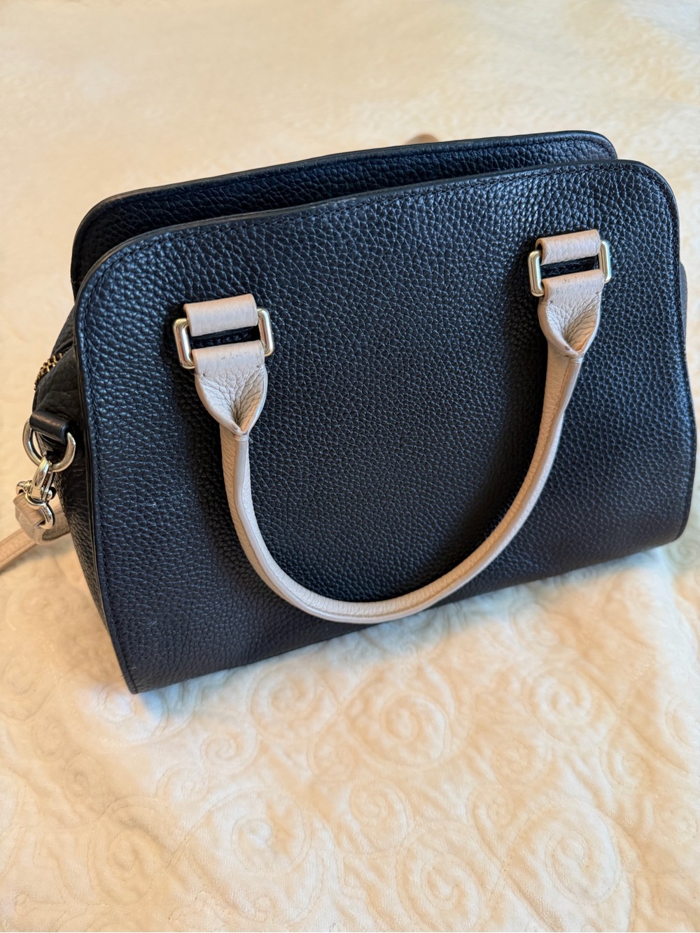 kate spade Black & Taupe Bow Satchel with Crossbody Strap - Picture 2 of 4